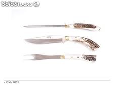 Cuchillo, tenedor y chaira MI 633