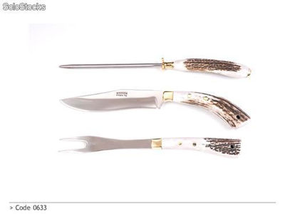 Cuchillo, tenedor y chaira MI 633