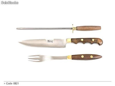 Cuchillo, tenedor y chaira MI 821