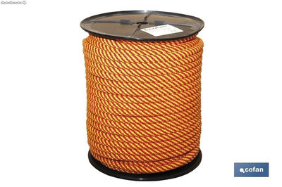 Cuerda Trenzada Helicoidal Amarillo/Rojo (100% Polipropileno)