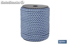 Cuerda Trenzada Helicoidal Blanco/Azul (100% polipropileno)