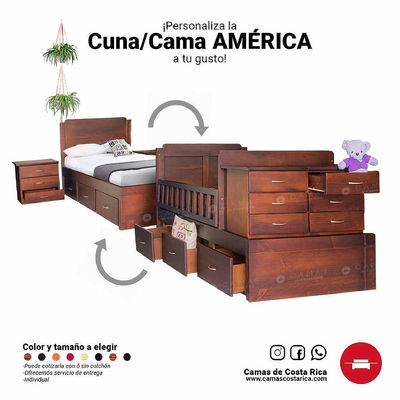 Cuna América, convertible a cama individual