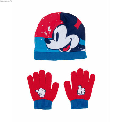 Czapki i rękawiczki Mickey Mouse Happy smiles Niebieski Czerwony