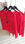 Czerwona krótka bluzeczka z koronki , odzież włoska, S M - 1