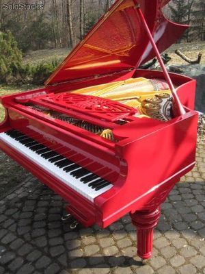 Czerwony Fortepian Ronisch, długości 180cm - Zdjęcie 3