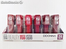 d&#39;donna beauty matte fijo lipstick liquid -c / 24 unidades