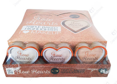 d&#39;donna glow hearts triple baked iluminadores/ 24 unidades