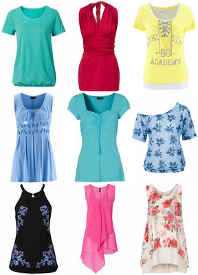 Damen Sommer Oberteile Mix T-Shirts und Tops