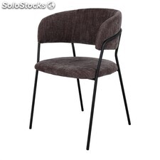 DAMES GRIS Cadeira estofada com a estrutura em preto