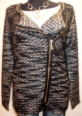 Damski sweter rozpinany, rozmiar uniwersalny, cena hurtowa - Zdjęcie 4