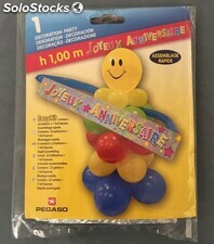 Décoration avec ballons et bannière holographique thème Joyeux Anniversaire