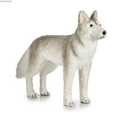 Dekoracja Boże Narodzenie 87 cm Pies Szary Biały Syntetyczny