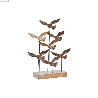 Dekoracja DKD Home Decor Aluminium Drewno akacjowe Ptaki (30 x 9,5 x 38 cm)