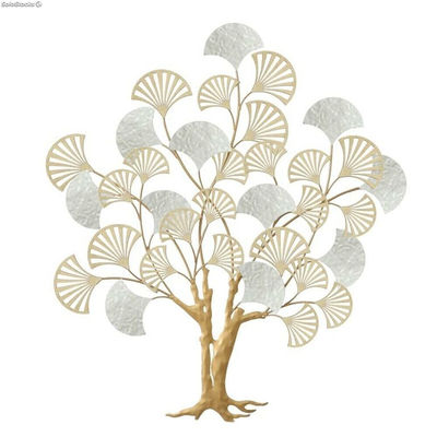 Dekoracja ścienna DKD Home Decor 75 x 5,7 x 82 cm Drzewo Złoty Biały