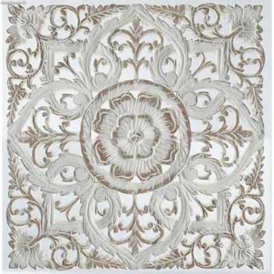 Dekoracja ścienna DKD Home Decor Biały Mandala Drewno MDF (60 x 2 x 60 cm)