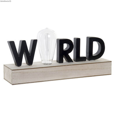 Dekoracja świetlna DKD Home Decor World Czarny Metal Drewno MDF 30 x 40 cm 34 x