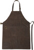Delantal de cuero marrón con cintas ajustables