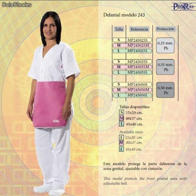 Delantal falda plomada 243, talla: m; 0,25mm Pb