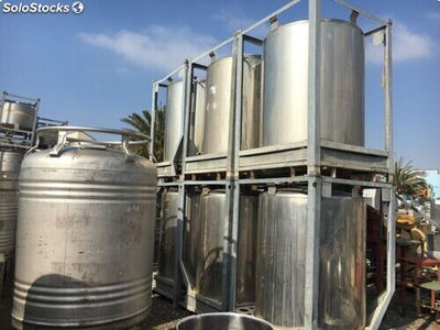 Depósito 1.000 litros contenedor en acero inoxidable brillo espejo con bancada - Foto 2