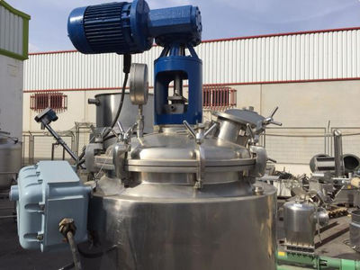 Depósito 250 litros reactor doble cuerpo para vapor y sistema agitación acero - Foto 3