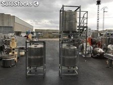 Depósito 350 litros contenedor apilable en acero inoxidable