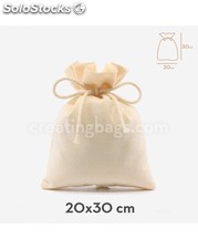 Des sacs en coton naturel 20x30cm