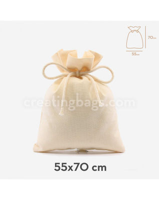 Des sacs en coton naturel 55x70cm