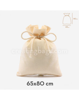 Des sacs en coton naturel 65x80cm