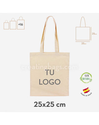 Des sacs en coton pour mettre mon logo 25x25cm