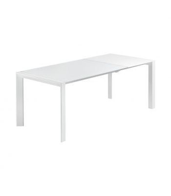 descrição: mesa estensible com vidro temperado na pintado branco puro - dm