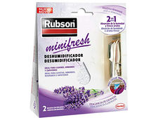 Deshumidificador rubson mini fresh lavanda accion 2 en 1 pack 2 bolsitas de 50