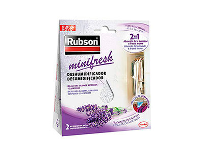 Deshumidificador rubson mini fresh lavanda accion 2 en 1 pack 2 bolsitas de 50 - Foto 2