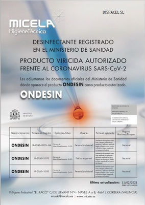Desinfectante detergente ONDESIN (E.5KG) (autorizado por sanidad) - Foto 2