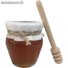 Détail avec un pot de miel orcio et avec un bâton de dégustation pour l&#39;événemen