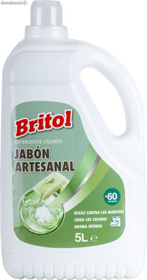 Detergente liquido britol 5L jabon artesanal c/3