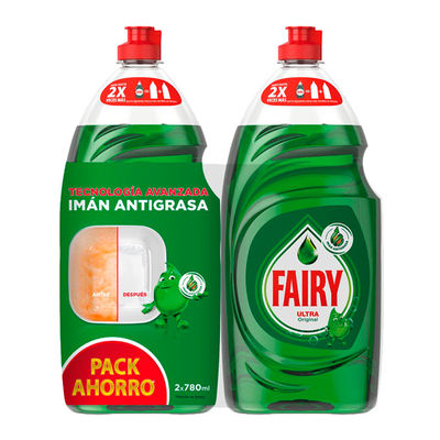 detergente manual para a louça Fairy Ultra Original 780 ml + 780 ml (Pack de 2)
