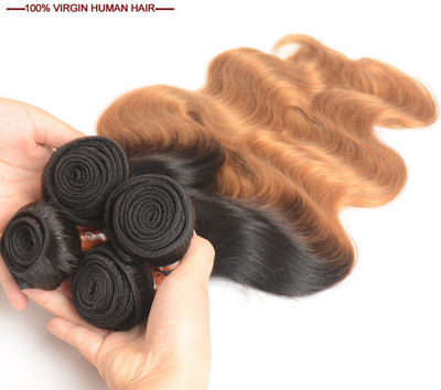 Deux - couleur vague de corps de rideau de vrais cheveux - Photo 2