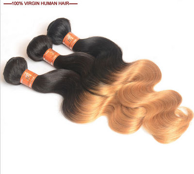 Deux - extension de cheveux de cheveux de couleur réelle vague de corps