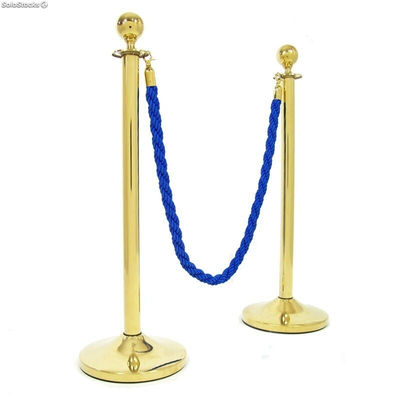 Deux poteaux séparateurs plaqués or avec une tête ronde et une corde - Sistemas - Photo 4