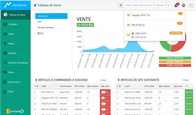 Devinstock: logiciel de gestion du stock, facturation, gestion commerciale