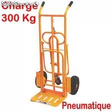 Diable chariot inclinable avec 3 pieds charge 300kg