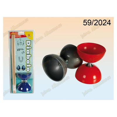 Diabolo - jonglage - 3 farben - axis metall - sticks holz