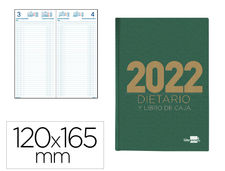 Dietario liderpapel 120X165 mm 2022 octavo papel 70 gr verde