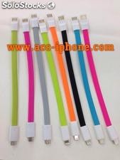Different colors available noodle flat usb data charger cable for iphone 4