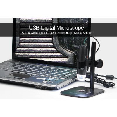 Digital USB Microscopio 800 Zoom, Video + Photos, 8 LEDs, 1280x1024 Resolução - Foto 4