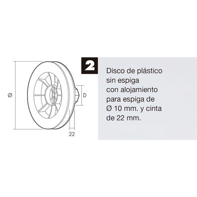 Disco Persiana Plastico Octogonal 160x60 mm. Cinta 22 mm. - Foto 3