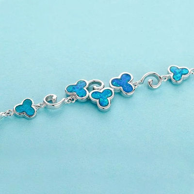 Diseño nuevo de pulsera ópalos azules para mujer en plata - Foto 3