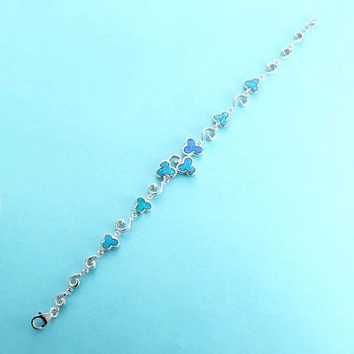 Diseño nuevo de pulsera ópalos azules para mujer en plata - Foto 2