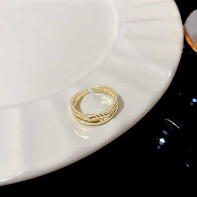 Diseño simple, anillo de moda asimétrico de doble capa. - Foto 2