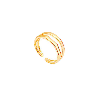 Diseño simple, anillo de moda asimétrico de doble capa. - Foto 3
